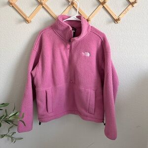 North Face Pink Half Zip Pullover Size Large